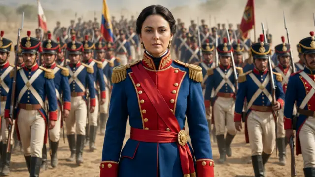 Manuela Sáenz Biografía. Traje militar