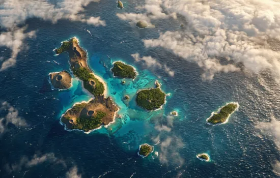 El archipiélago se localiza en el Océano Pacífico. 