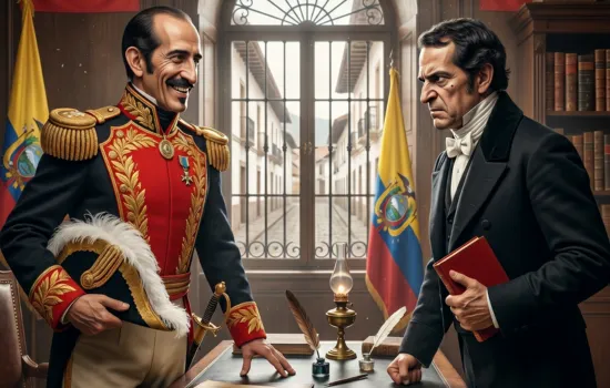 Vicente Rocafuerte molesto con Juan José Flores