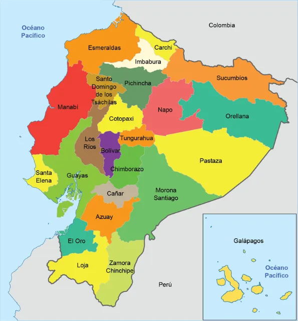 Mapa Provincializaciones de Ecuador